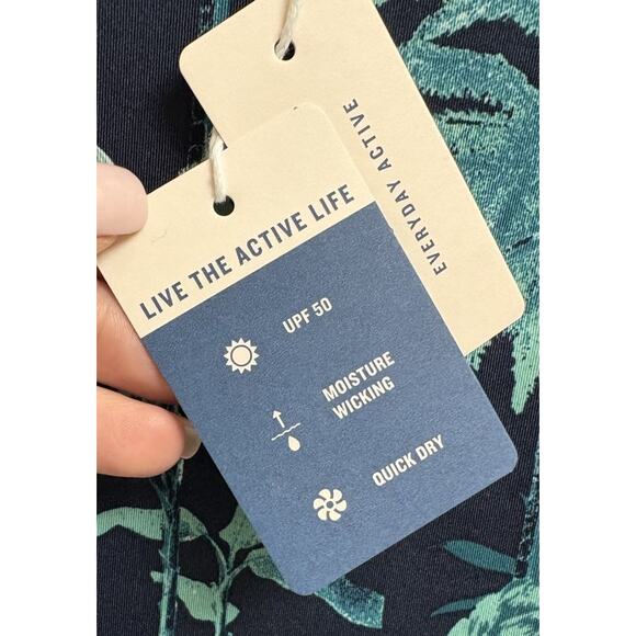 Tommy Bahama Womens S Tropical Floral Active Tank Top Navy UPF 50 NWT - Picture 3 of 6